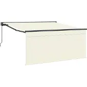 vidaXL Uitschuifbare luifel Crème 350 x 250 cm Polyester en Aluminium