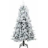 vidaXL Kunstkerstboom met Scharnier en Sneeuw Vilt Wit 150 cm