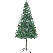 vidaXL Kunstkerstboom met 300 LED Groen 180 cm PVC en Staal