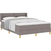 vidaXL Boxspringbed met hoofdeinde Taupe 190 x 140 cm Stof