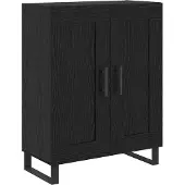 vidaXL Highboard 2 st Zwart Eiken 69,5 x 34 x 180 cm Bewerkt hout