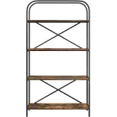 vidaXL Boekenplank 4-laags 80 x 30 x 146 cm Bewerkt hout Rook Eiken