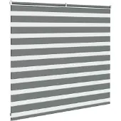 vidaXL Dubbele rolgordijn, donkergrijs, 155x100 cm, stofbreedte 150,9 cm, polyester