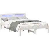vidaXL Bedframe met hoofdeinde Wit 120 x 200 cm Massief grenenhout