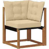 vidaXL Buiten bank set met kussen 4 pcs Natuurlijk en Beige