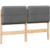 vidaXL Gestoffeerd hoofdbord met hoofdeinde Bruin en Lichtgrijs 120 cm