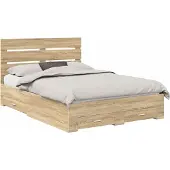 vidaXL Bedframe met lade Sonoma Eiken 140 x 190 cm Bewerkt hout