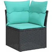 vidaXL 8-delige tuinmeubelset met kussens, zwart, polyrotan