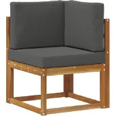 vidaXL Buiten bank set met kussen 8 pcs Natuurlijk en Antraciet