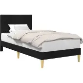 vidaXL Bedframe met hoofdeinde Zwart 100 x 200 cm Stof