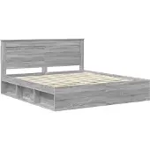 vidaXL Bedframe Grijs Sonoma 200 x 200 cm Massief grenenhout