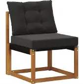 vidaXL Buiten bank set met kussen 3 pcs Naturel en Zwart
