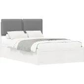 vidaXL Bedframe met Gevoerde Hoofdbord Lichtgrijs 120 x 200 cm