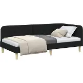 vidaXL Hoek Bed Frame Zwart 90 x 200 cm Stof
