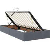 vidaXL LED-bed met opbergruimte en matras, donkergrijs, 180 x 200 cm, fluweel
