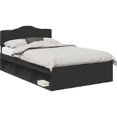 vidaXL Bedframe met hoofdeinde Zwart 120 x 190 cm Massief grenenhout