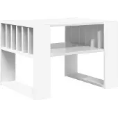 vidaXL Salontafel Wit 66 x 49,5 x 45 cm Bewerkt hout