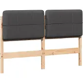 vidaXL Gestoffeerd hoofdbord Bruin en Donkergrijs 135 cm