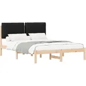 vidaXL Bedframe met Gevoerde Hoofdbord Zwart 120 x 200 cm
