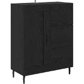 vidaXL Highboard 2 st Zwart Eiken 69,5 x 34 x 180 cm Bewerkt hout