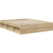 vidaXL Bedframe met hoofdeinde Sonoma 160 x 200 cm Massief grenenhout