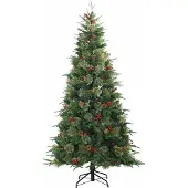 vidaXL Kunstmatige Hinged Kerstboom Groen 210 cm PVC, PE en Staal