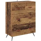 vidaXL Hoge kast met plank 2 pcs Oudhout 69,5 x 34 x 180 cm