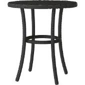 vidaXL 3-delige Bistroset met kussens poly rattan zwart