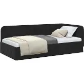 vidaXL Hoek Bed Frame Zwart 90 x 200 cm Fluweel