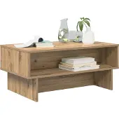 vidaXL Salontafel Artisan Eiken 80 x 46 x 35 cm Bewerkt hout