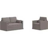 vidaXL Bankstel 2 st Taupe Stof