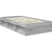 vidaXL Bedframe Grijs Sonoma 100 x 200 cm Massief grenenhout