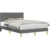 vidaXL Bedframe met hoofdeinde Donkergrijs 120 x 200 cm Stof