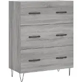 vidaXL Dressoir 69,5x34x90 cm bewerkt hout grijs sonoma eikenkleurig