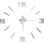 vidaXL 3D-wandklok modern XXL 100 cm zilverkleurig