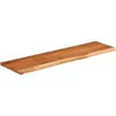 vidaXL Wandschap rechthoekig natuurlijke rand 90x30x2,5 cm acaciahout