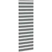 vidaXL Zebra rolgordijn 90x200 cm stofbreedte 85,9 cm donkergrijs