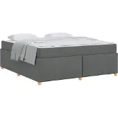 vidaXL Bedframe met matras Donkergrijs 180 x 200 cm Stof