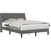 vidaXL Bedframe met hoofdeinde Donkergrijs 120 x 190 cm Fluweel