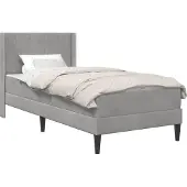 vidaXL Bedframe met matras Lichtgrijs 100 x 200 cm Fluweel