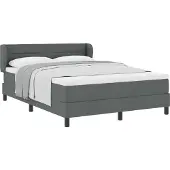 vidaXL Boxspring bed met matras Donkergrijs 140 x 190 cm Stof