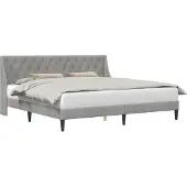 vidaXL Bedframe met hoofdeinde Lichtgrijs 200 x 200 cm Fluweel