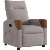 vidaXL Massagestoel verstelbaar stof taupe