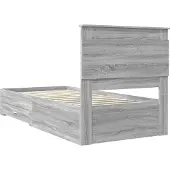 vidaXL Bedframe met lade Grijs Sonoma 100 x 200 cm Bewerkt hout
