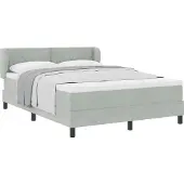 vidaXL Boxspring bed met hoofdeinde Lichtgrijs 140 x 200 cm Fluweel