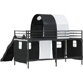 vidaXL Kids'loftbedframe Effen Zwart 107 x 203 cm Metaal
