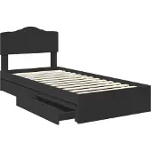 vidaXL Opbergbed met lade met opslag Zwart 70 x 190 cm Bewerkt hout
