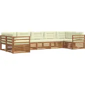 vidaXL Buiten bank set 7 st Natuurlijk en Crème Massief Acacia Hout