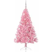 vidaXL Kunststof Voorverlichte Kerstboom met 150 LED Roze 150 cm PVC