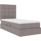 vidaXL LED opbergbed met matras Taupe 90 x 200 cm Stof